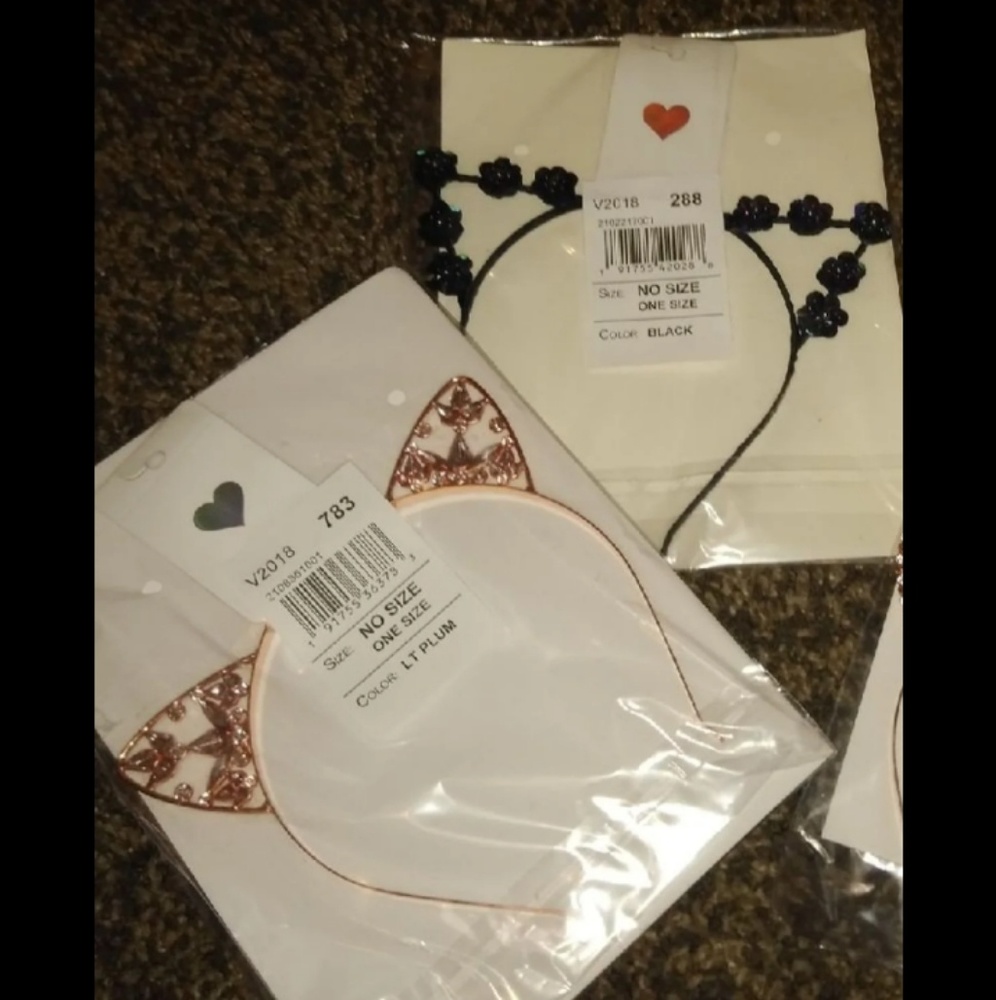 Girls cat ears headbands black & rose gold